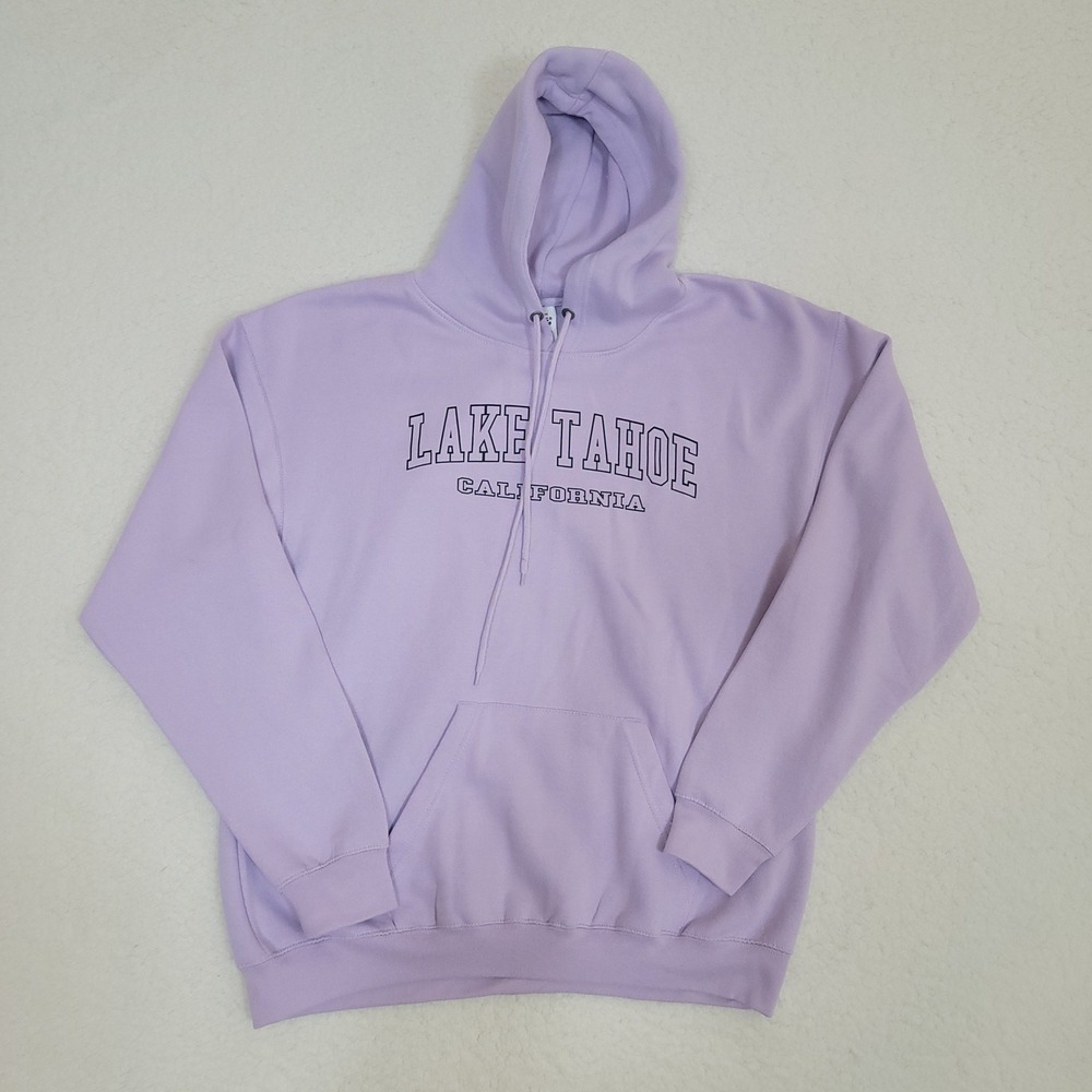Pacific & Co Lake Tahoe Hoodie Large Lavender Purple Graphic Sweatshirt
